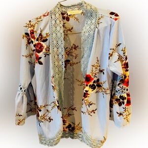 Floral Lace Trim Women's Top